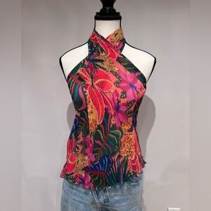 Vibrant Floral Halter Top